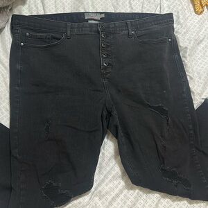 Torrid Black Distressed Skinny Jeans